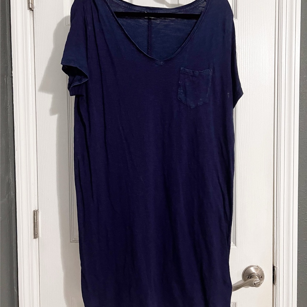 GAP Dark Navy Blue V-Neck T-Shirt Dress